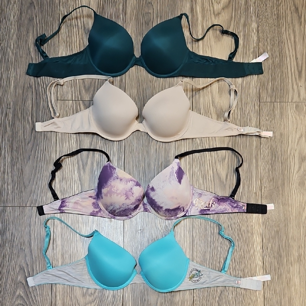 PINK Victoria's Secret Teal, Beige, Purple, and Turquoise Bras